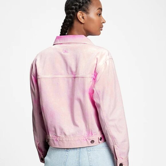 Gap pink denim jean jacket XS XSmall 0 2 - Picture 4 of 11